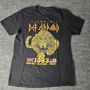 Def Leppard Pyromania Shirt Mens Small Black 1983 Tour Graphic Band Rock Tee